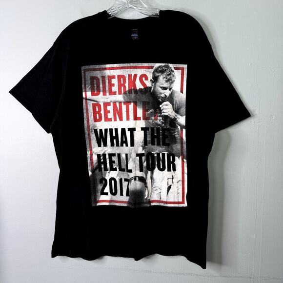 Dierks Bentley What the Hell Tour 2017 Graphic Concert Tee Black Men's Size XL - Picture 1 of 11